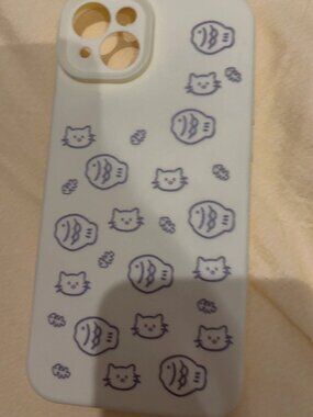 Cute Cat & Fish iPhone Case | Kawaii Cream Yellow Aesthetic